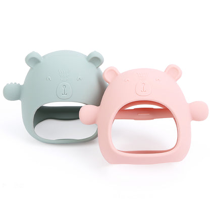 Bear-Shaped Baby Mitten Silicone Teether