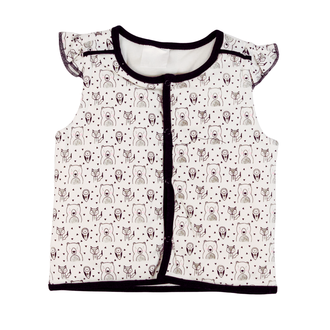 Padded Vest (Bear) Ruffled Sleeve