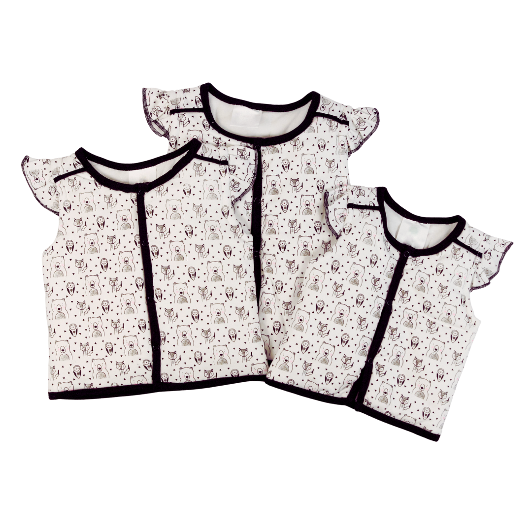 Padded Vest (Bear) Ruffled Sleeve