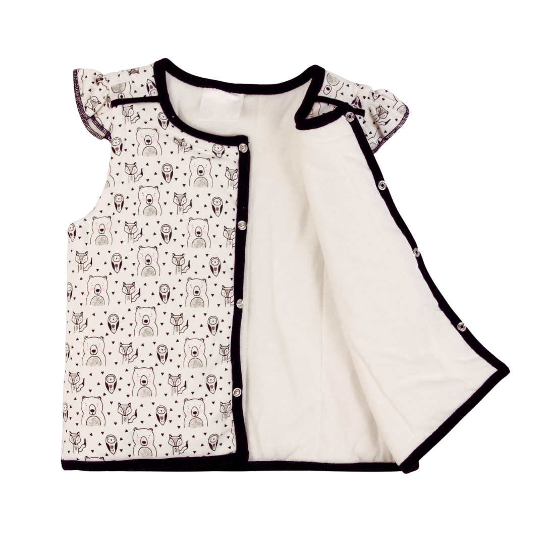 Padded Vest (Bear) Ruffled Sleeve