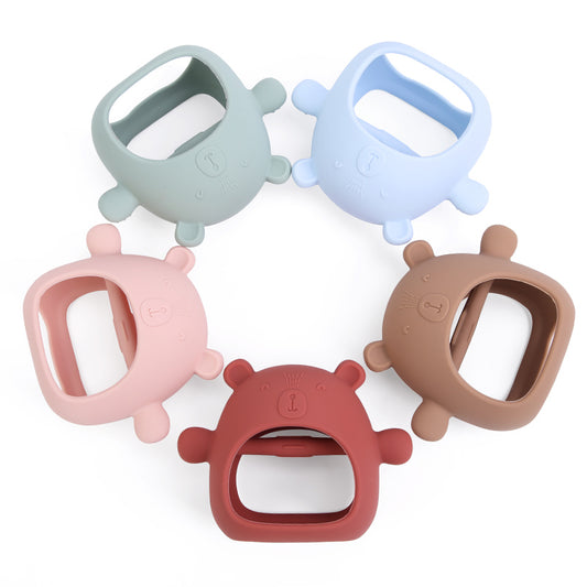 Bear-Shaped Baby Mitten Silicone Teether